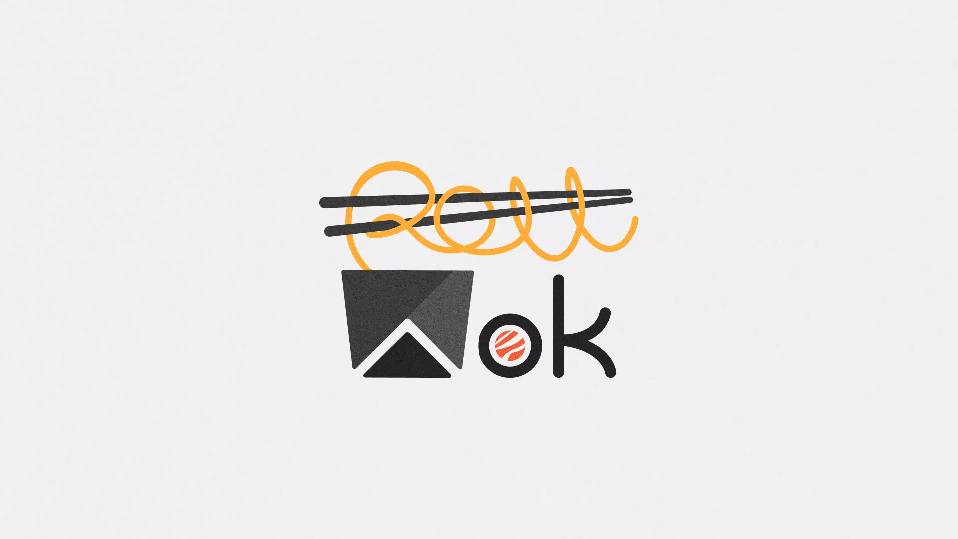 Разработка логотипа суши-бара «Roll Wok Club» в Ивангороде